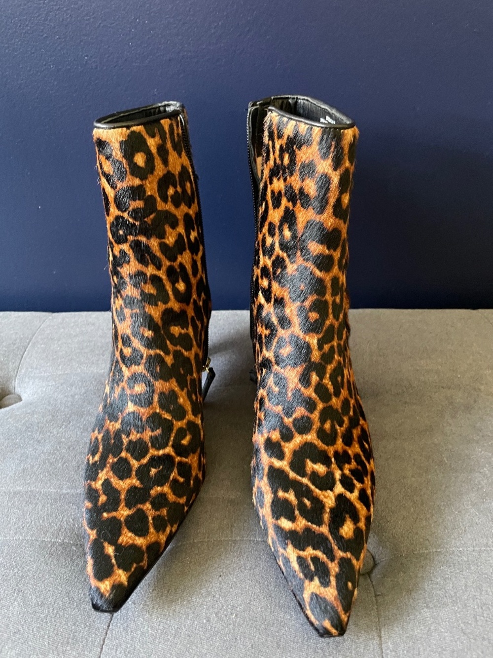 J Crew Leopard Print Calf-Hair Ankle Boots